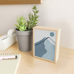 Minimalist Mountain Boho Landscape in Light Blue Tones Mini Art Print Gallery Image 2