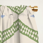 Ikat Hand-cut Pattern 3 Window Curtain Gallery Image 2
