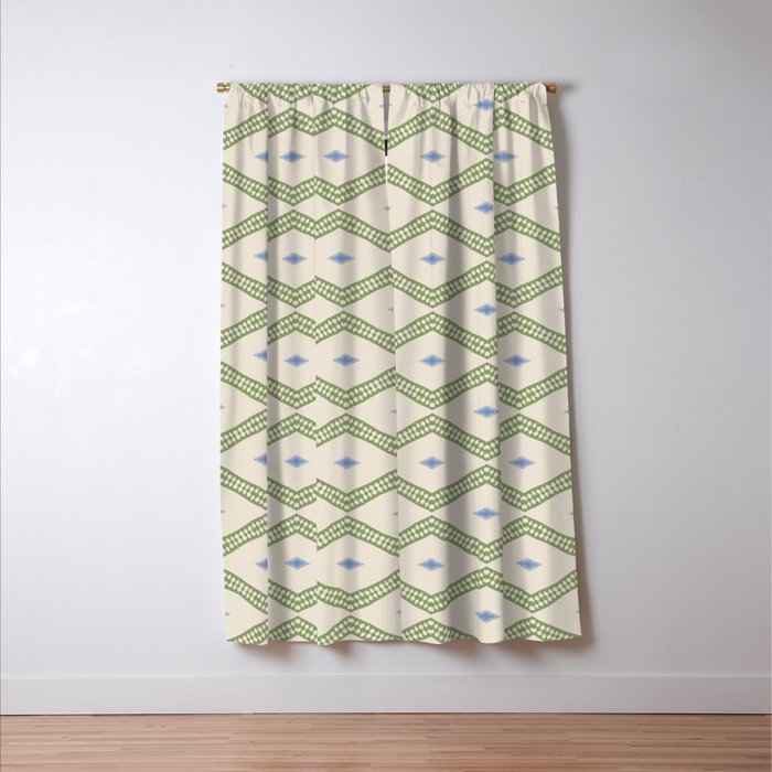 Ikat Hand-cut Pattern 3 Window Curtain Gallery Image 3