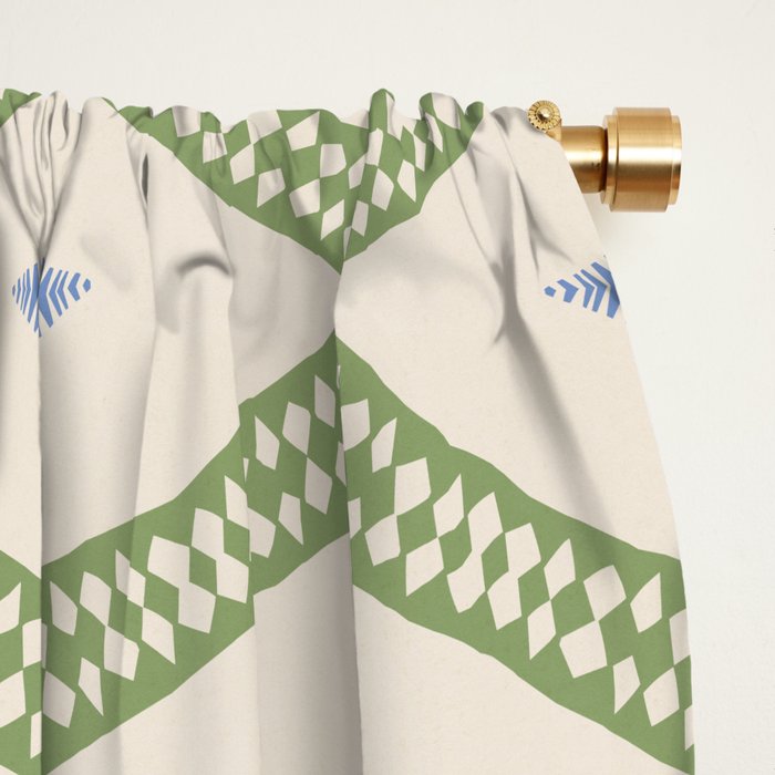 Ikat Hand-cut Pattern 3 Window Curtain Gallery Image 2