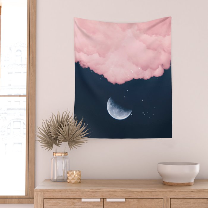 Falling moon Wall Tapestry Gallery Image 2