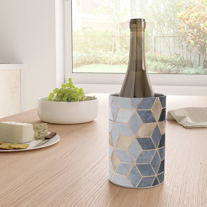 Soft Blue Gradient Cubes Wine Chiller Gallery Image 4