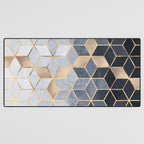 Soft Blue Gradient Cubes Desk Mat Gallery Image 3