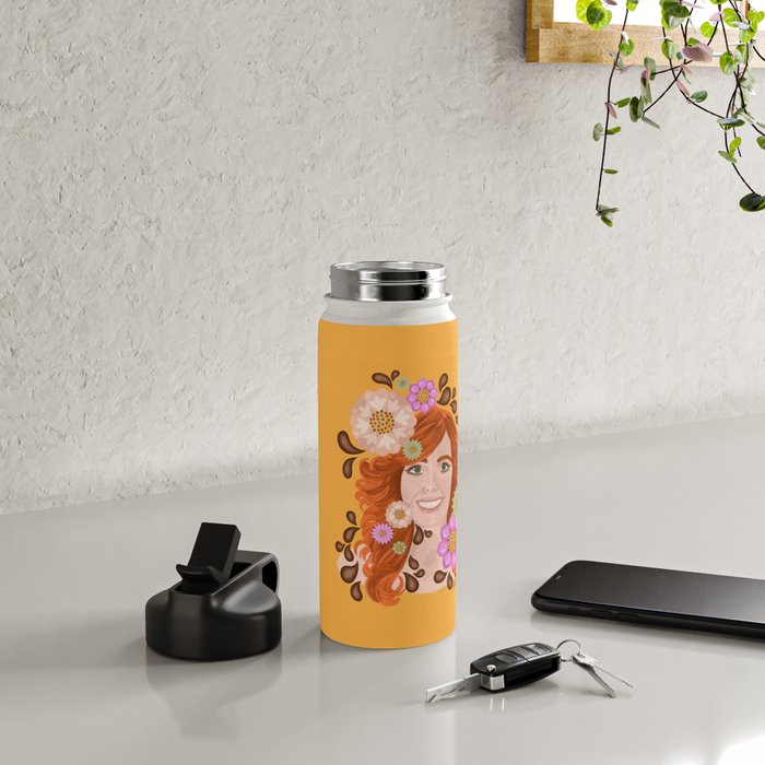Vintage Beauty Retro Portrait Water Bottle Gallery Image 4