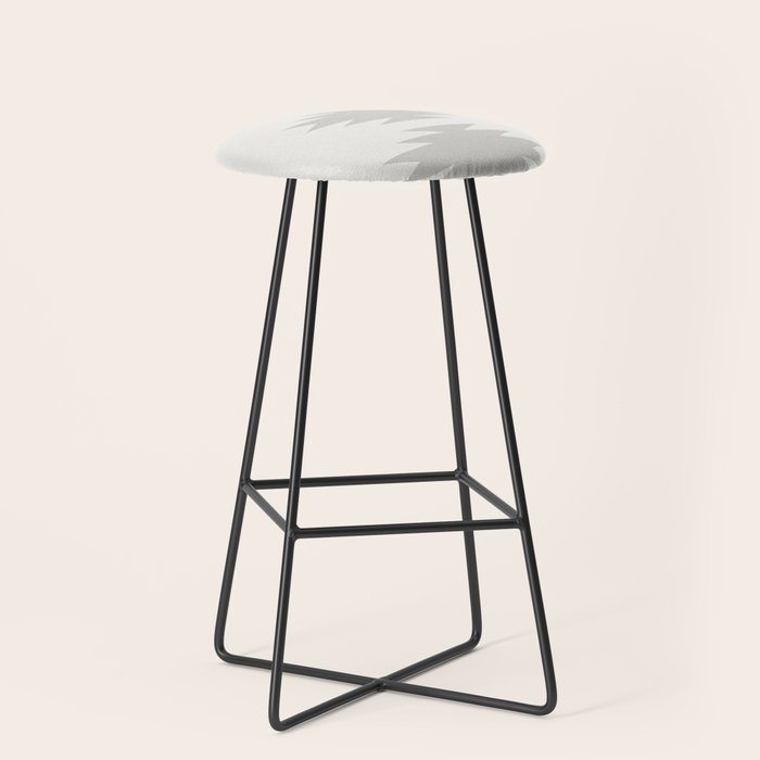 Geometric Southwestern Minimalism - White and Grey Stool Gallery Image 1