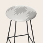 Geometric Southwestern Minimalism - White and Grey Stool Gallery Image 2