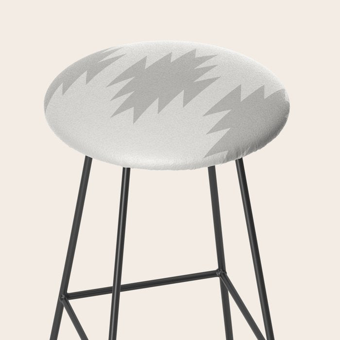 Geometric Southwestern Minimalism - White and Grey Stool Gallery Image 2