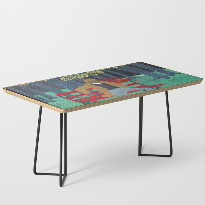 African American Masterpiece 'Man on a Bench' by Horace Pippin Coffee Table Gallery Image 1