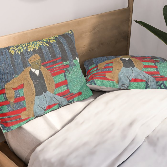 African American Masterpiece 'Man on a Bench' by Horace Pippin Pillow Sham Gallery Image 2