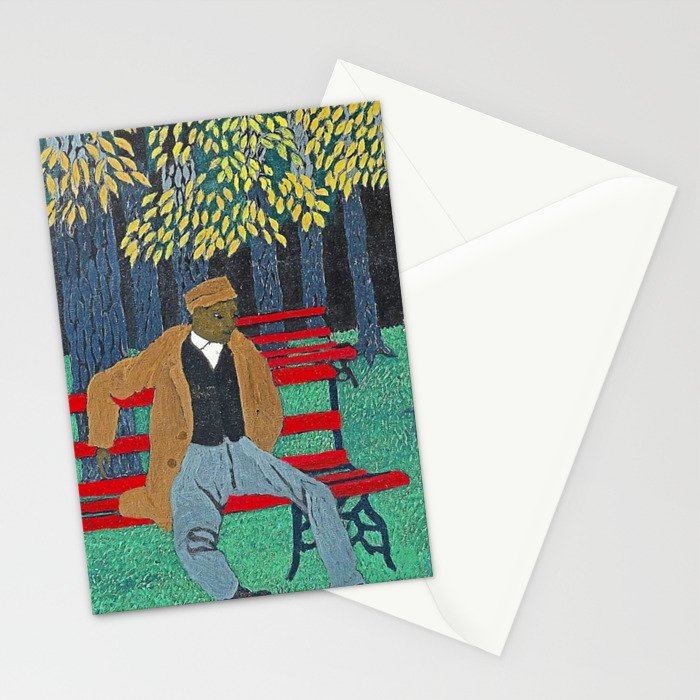 African American Masterpiece 'Man on a Bench' by Horace Pippin Stationery Card Gallery Image 2