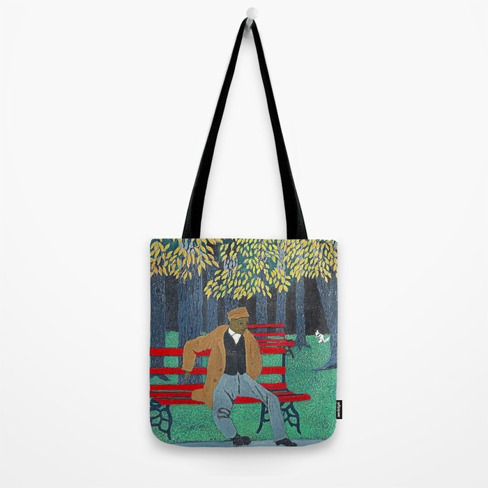 African American Masterpiece 'Man on a Bench' by Horace Pippin Tote Bag Gallery Image 2