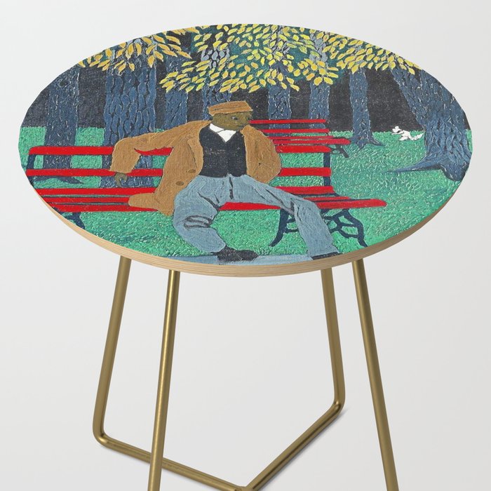 African American Masterpiece 'Man on a Bench' by Horace Pippin Side Table Gallery Image 2