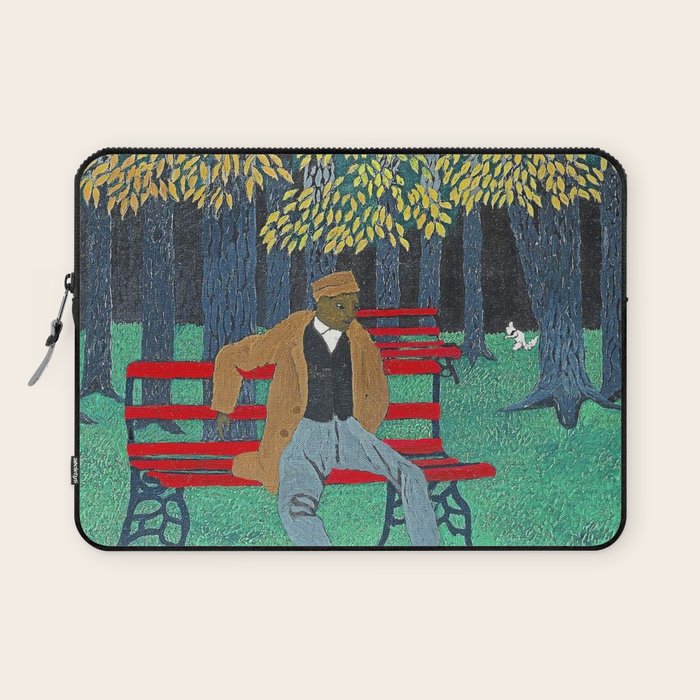 African American Masterpiece 'Man on a Bench' by Horace Pippin Laptop Sleeve Gallery Image 1