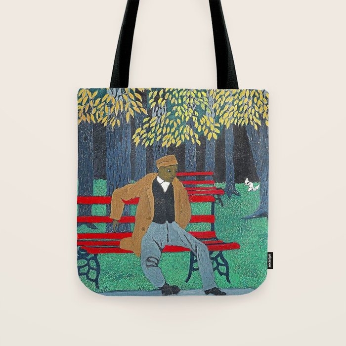 African American Masterpiece 'Man on a Bench' by Horace Pippin Tote Bag Gallery Image 1