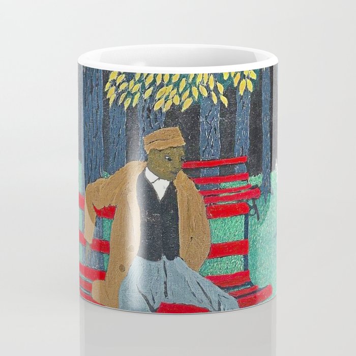 African American Masterpiece 'Man on a Bench' by Horace Pippin Coffee Mug Gallery Image 4