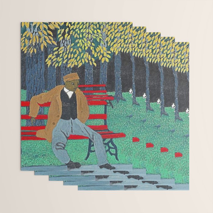 African American Masterpiece 'Man on a Bench' by Horace Pippin Wrapping Paper Gallery Image 3