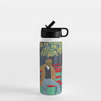 African American Masterpiece 'Man on a Bench' by Horace Pippin Water Bottle Gallery Image 1