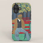 African American Masterpiece 'Man on a Bench' by Horace Pippin iPhone Case Gallery Image 1
