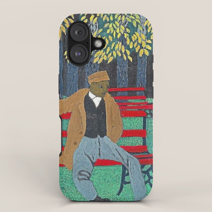 African American Masterpiece 'Man on a Bench' by Horace Pippin iPhone Case Gallery Image 1