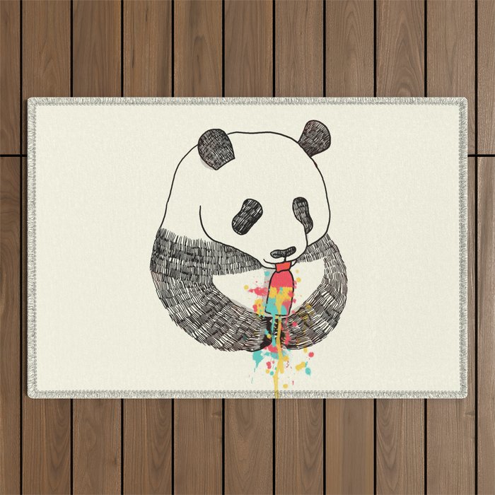 Panda Loves Ice Cream Outdoor Rug Gallery Image 1