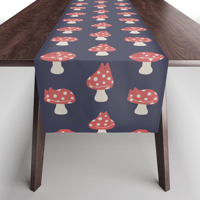 Cat and Plant 48: Cat Mushroom Table Runner Gallery Image 1