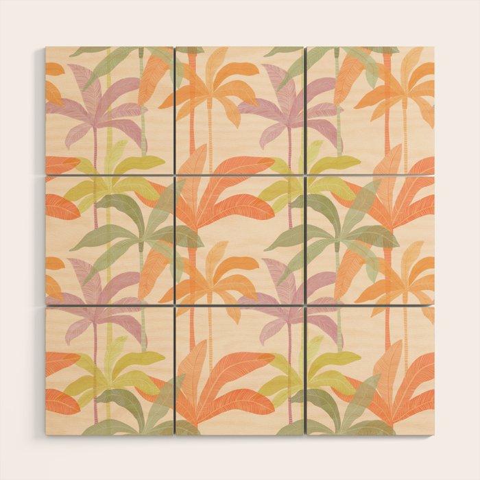 Palm Grove Repeat Pattern Wood Wall Art Gallery Image 1