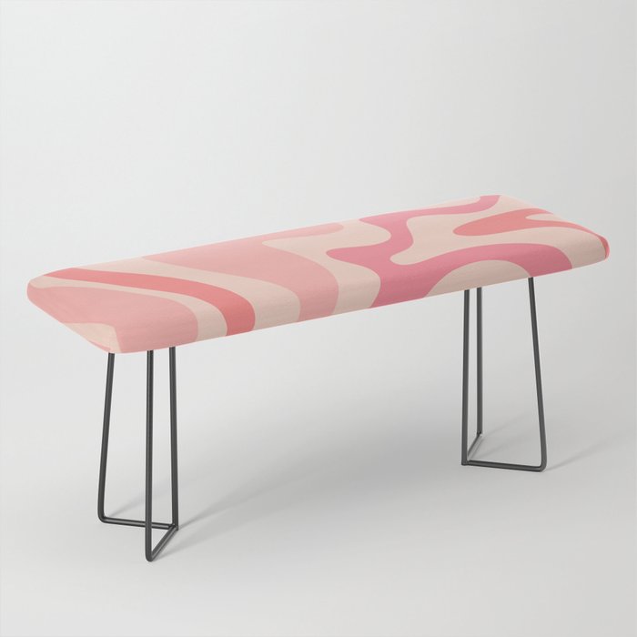 Retro Liquid Swirl Abstract in Soft Pink Bench Gallery Image 1