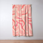 Retro Liquid Swirl Abstract in Soft Pink Window Curtain Gallery Image 3
