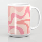 Retro Liquid Swirl Abstract in Soft Pink Coffee Mug Gallery Image 2