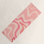 Retro Liquid Swirl Abstract in Soft Pink Yoga Mat Gallery Image 1