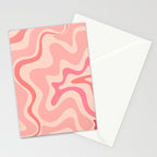 Retro Liquid Swirl Abstract in Soft Pink Stationery Card Gallery Image 2