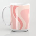 Retro Liquid Swirl Abstract in Soft Pink Coffee Mug Gallery Image 3