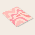 Retro Liquid Swirl Abstract in Soft Pink Notebook Gallery Image 2