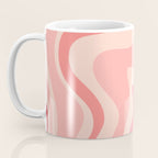 Retro Liquid Swirl Abstract in Soft Pink Coffee Mug Gallery Image 3