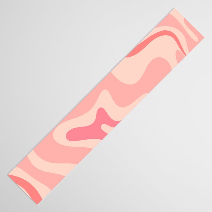 Retro Liquid Swirl Abstract in Soft Pink Table Runner Gallery Image 3