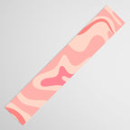 Retro Liquid Swirl Abstract in Soft Pink Table Runner Gallery Image 3