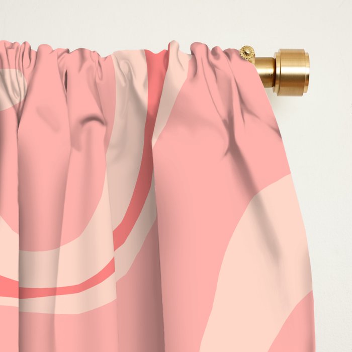 Retro Liquid Swirl Abstract in Soft Pink Window Curtain Gallery Image 2