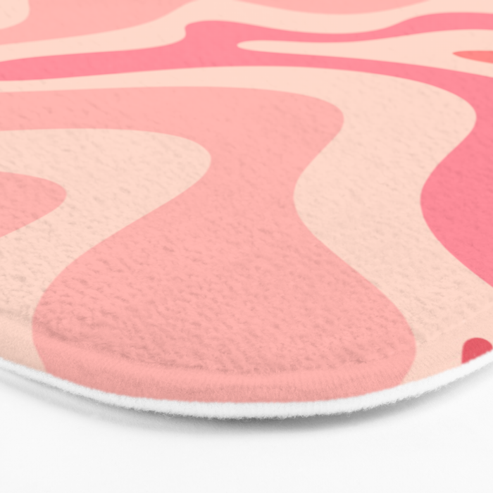 Retro Liquid Swirl Abstract in Soft Pink Bath Mat Gallery Image 3