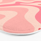 Retro Liquid Swirl Abstract in Soft Pink Bath Mat Gallery Image 3