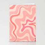 Retro Liquid Swirl Abstract in Soft Pink Stationery Card Gallery Image 2