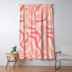 Retro Liquid Swirl Abstract in Soft Pink Window Curtain Gallery Image 5