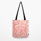 Retro Liquid Swirl Abstract in Soft Pink Tote Bag Gallery Image 2