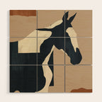 Abstract Minimal Horse 8 Wood Wall Art Gallery Image 1