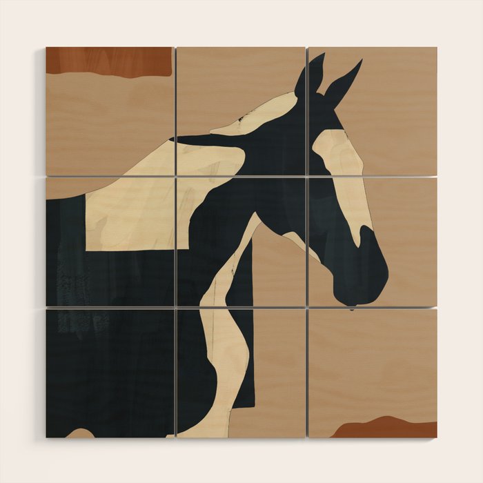 Abstract Minimal Horse 8 Wood Wall Art Gallery Image 1