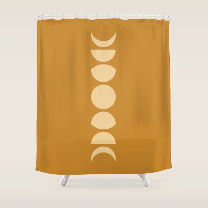 Minimal Moon Phases I Shower Curtain Gallery Image 1