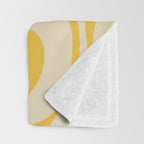Retro Modern Liquid Swirl Abstract Pattern in Yellow Tones Throw Blanket Gallery Image 3