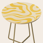 Retro Modern Liquid Swirl Abstract Pattern in Yellow Tones Side Table Gallery Image 2