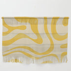 Retro Modern Liquid Swirl Abstract Pattern in Yellow Tones Wall Hanging Gallery Image 1