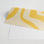 Retro Modern Liquid Swirl Abstract Pattern in Yellow Tones Wrapping Paper Gallery Image 2