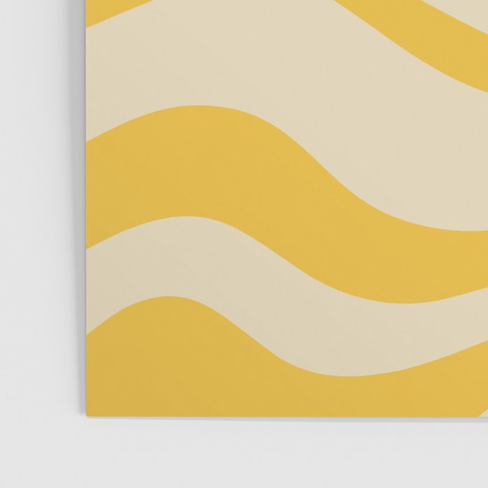 Retro Modern Liquid Swirl Abstract Pattern in Yellow Tones Poster Gallery Image 3